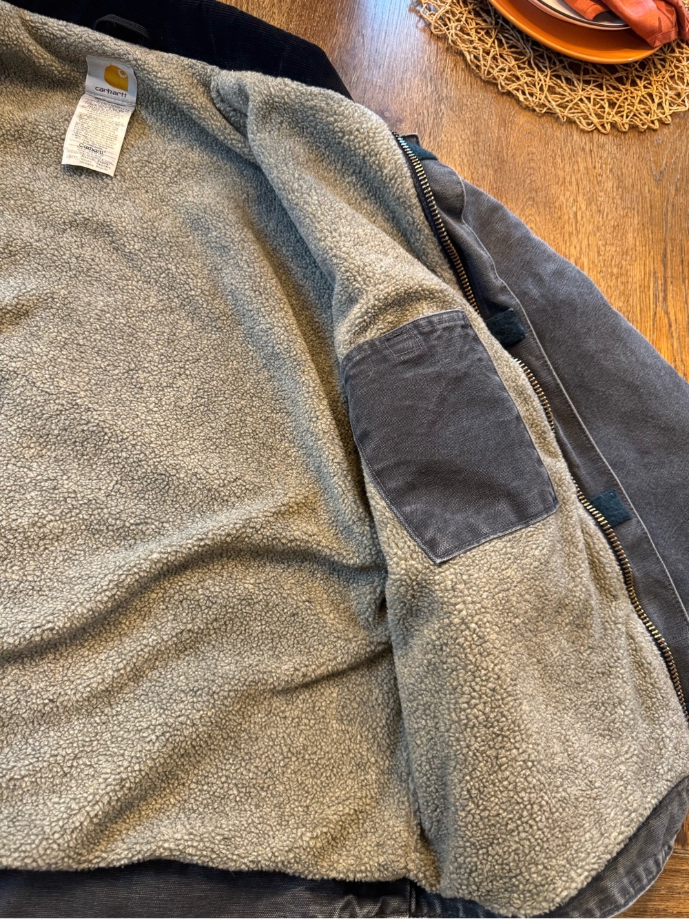 Vintage Carhartt J164 PTL Black Jean Jacket with Corduroy Collar - Picture 8 of 9